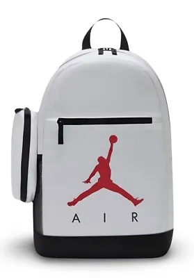 Air Jordan Backpack W/Pencil Case White 9A0503-001 Size Large • $29.95