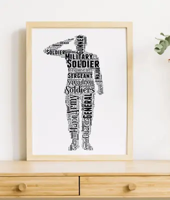 Personalised Solider Word Art Print - Passing Out Infantry Army Solider  • £32.95