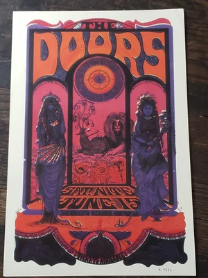 $295 • Buy THE DOORS ORIGINAL CONCERT POSTER 2nd Press Sacramento Memorial