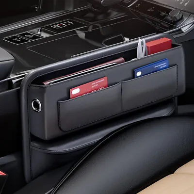 Car Seat Gap Organizer Console Side Storage Box Cup Holder Microfiber Leather • $24.49