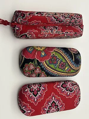 3 Vera Bradley Glass Cases - 2 Clamshell 1 Zip (pre Owned) • $19.97