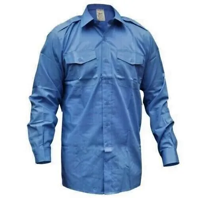 £9.99 • Buy RAF Shirt Working Dress Mid Blue / Blue Long Sleeve Royal Air Force Uniform G1