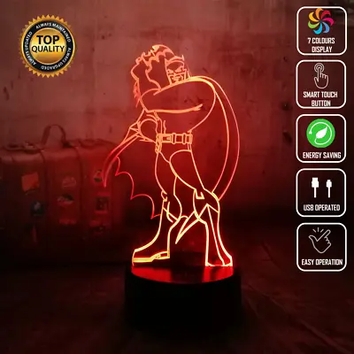 BATMAN DC JUSTICE LEAGUE 3D Acrylic LED 7 Colour Night Light Touch Table Lamp • $30