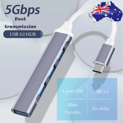 $7.59 • Buy USB C Hub 3.0 Type C 4-Port Multi-Splitter Otg Adapter For Laptop Mac Pc Android
