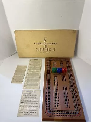 Vintage 1977 DRUEKE Cribbage Game Club 3-Track Cribbagemaster Board MINT In Box • $189.99