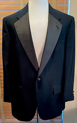 BILL BLASS Black Wool Tuxedo Blazer Jacket Size 44R.                      P17535 • $39.99