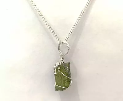 Natural Green Czech Moldavite Meteorite Necklace Pendant Chakra Healing 1-2 Gram • £22.74