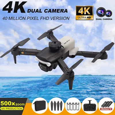 4DRC-F3 4K HD Wide Angle Dual Camera GPS Drone FPV RC Quadcopter Wifi Follow Me • £29.98