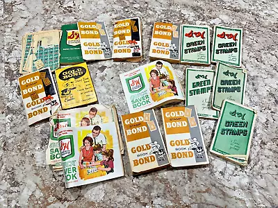 Large Lot Of Vintage S&H Green Stamps And Gold Bond Stamp Books • $20