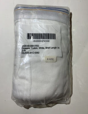 $39.90 • Buy 3 Pair Vintage Fruit Of The Loom USA Cotton Briefs Size 34, New Old Stock
