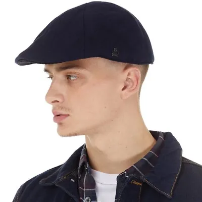 Jeff Banks Melton Flat Cap - Navy Fleece Lined New With Tags O/s • £14.99