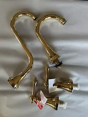 Bastow Georgian English Outlet Basin Tap Set And Shower Arm Brass Gold • $150