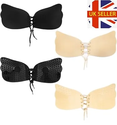 £2.98 • Buy Invisible Adhesive Strapless Stick Push Up Silicone Bra Reusable Backless Bra UK