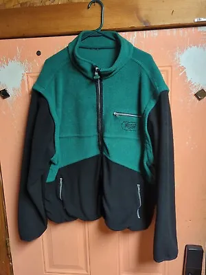 Vintage Mountain Dew Color Block Full Zip Fleece Vest Jacket Removable Sleeves  • $22.49