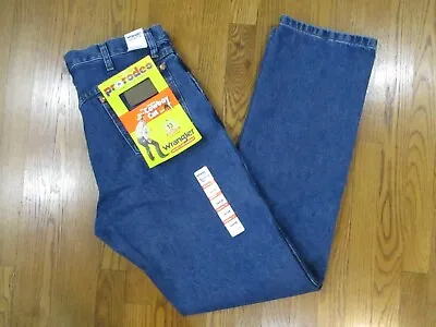 NWT Vintage Wrangler Cowboy Cut Pro Rodeo Dark Blue Denim Jeans Pants Size 34x36 • $24.99