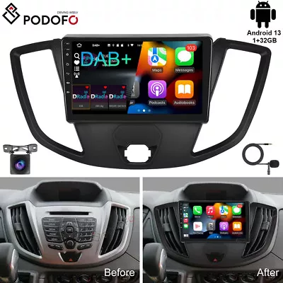 DAB+ For Ford Transit 2015-2018 Car Stereo Radio Android 13 GPS Navi CarPlay Cam • £169.99