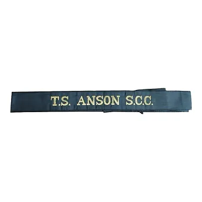 T.S. Training Ship Anson S.C.C. Sea Cadet Corps Full Length Navy Cap Tally • £6.99