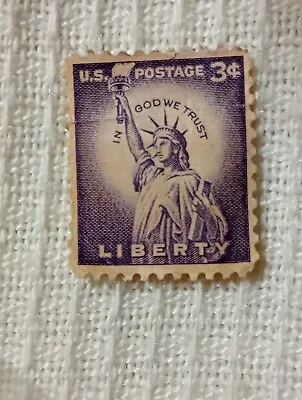 Rare US POSTAGE STAMP 3 Cent Liberty  Used Purple Lady Statue Of Liberty • $80