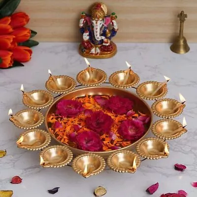 Diya Shape Flower Decorative Urli Bowl For Floating Flowers & Tea Light Candles • $74.73