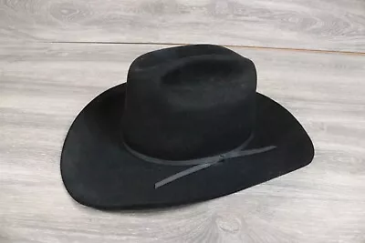 Stetson John B. 3X Beaver Felt Black Western Cowboy Hat (58) 7-1/4 Made In USA • $75