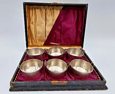 Antique Meriden Quadruple Silver Plate Butter Tub With Handles - Set Of 6 • $75