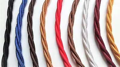 Braided Cable Fabric Twisted 3 Core 0.50mm Ideal For Chandeliers And Lamps • £3.29