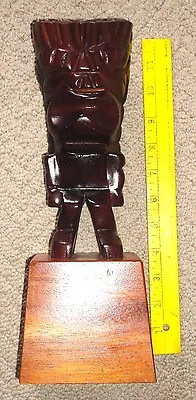 Vintage 12 Inch Tall Hawaiian Milo Wood Tiki. Hawaii • $47.99