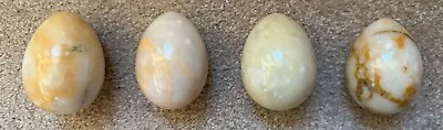 Four Carved Stone Eggs Marble. Good Condition.  Previously Owned • $4