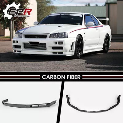 For Nissan Skyline R34 GTR Carbon Fiber NSMO Front Bumper Lip Splitter Wing • $1214.64