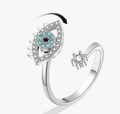 £4.49 • Buy Ring Anxiety Relief Spinning Fidget Ring Unisex Anti Anxiety Adjustable Anxiety