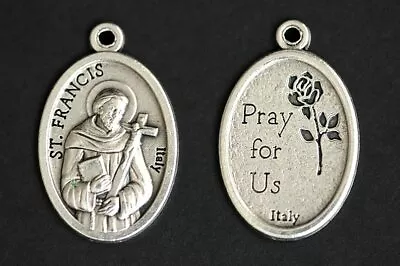 925 Sterling Silver 20  Necklace PRAY ST. FRANCIS HOLY MEDAL Pendant Female Men • $16.88