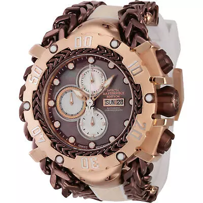 Invicta Men's Watch Masterpiece Chronograph Brown And White Dial Strap 44573 • $809.45