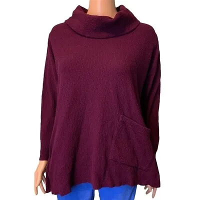 Margaret Winters Oversized Lagen Look Crunchy Cotton Cowl Neck Top Sweater XS • $11.39