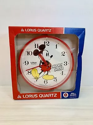 NEW Vintage Walt Disney Mickey Mouse Wall Clock Lorus Quartz-Original Box Japan • $19.95