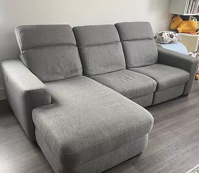 Natuzzi Diesis Three Seater Sofa With Chaise & Electric Recliner - Pro Cleaned • £1600