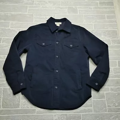 J. Crew Jacket Adult M Blue Brushed Cotton Twill Corduroy Button Up Lined • $57.44