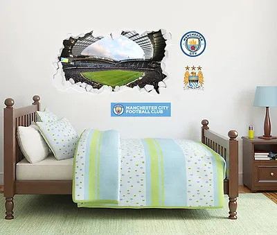 £19.99 • Buy Official Manchester City Football Club Etihad Broken Wall Sticker & Set Man City