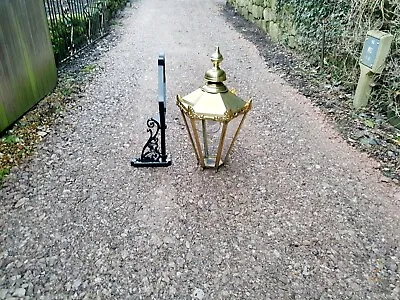 Brass Victorian Style Wall Lamp/light/lantern Coach House Garden Barn Outside • £295