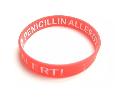 Penicillin Allergy Medication Medical Alert Bracelet Silicone Rubber Wristband • $4.61