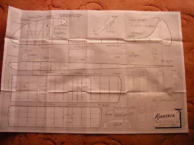 Model Aircraft Magazine Plans Of Konkerer A Vintage Pusher Duration Model 49  Sp • £6