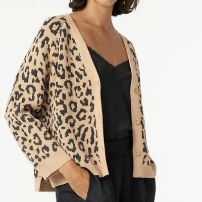 NWT J.Crew Structured Knit Leopard Relaxed Fit Cardigan Size XS $98 • $58
