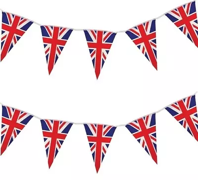 British Flag Triangle String Bunting Banner Garland Outdoor Garden Decor • £13.29