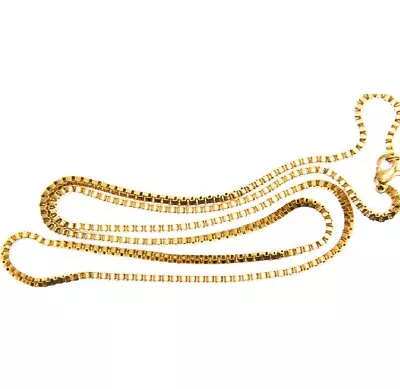 Real 18K Yellow Gold Filled Tarnish-Free 1.2mm 24inch Italian Box Chain Necklace • $21.24