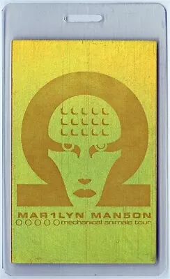 Marilyn Manson 1998 Mechanical Animals Tour Gold Foil Laminated Backstage Pass • $21.99