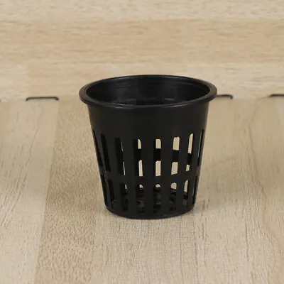  24 Pcs Hydroponics Slotted Mesh Pot Cups Garden Plant Container Noir • £10.55