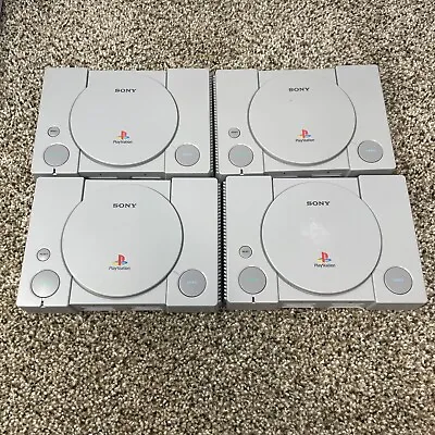 LOT OF 4 Sony PlayStation Classic Gray Console SCPH-1001 FOR PARTS AS IS! 1 • $60
