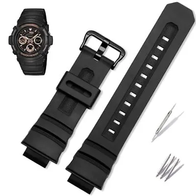 Silicone Watchband Fit For Casio G-Shock AW-591/590/5230 AWG-M100/101 G7700/7710 • £16.79