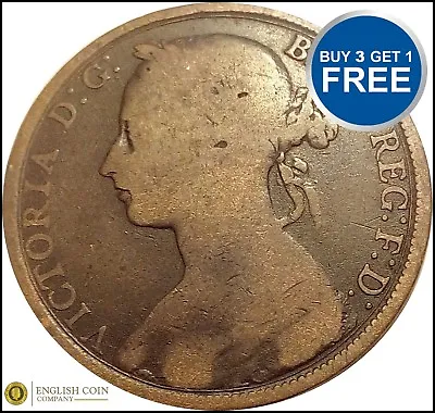 Victoria Penny Bun Head Pennies Choose Your Date 1860-1894 POOR OR BETTER • £1.29