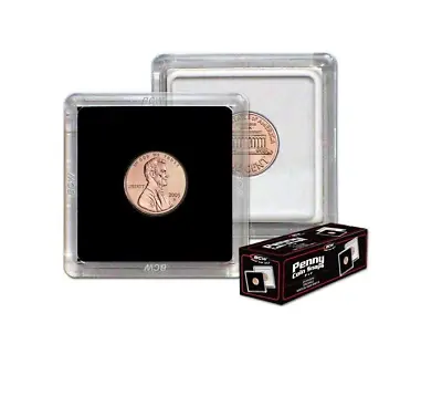 (3) BCW Premium 2x2 Snap Coin Holders Penny Size 19mm Black Frame Double Sided • $2.49