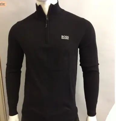 HUGO BOSS JUMPER QUARTER  Zip Long Sleeve  Navy  Multiple Sizes Available . • £49.99